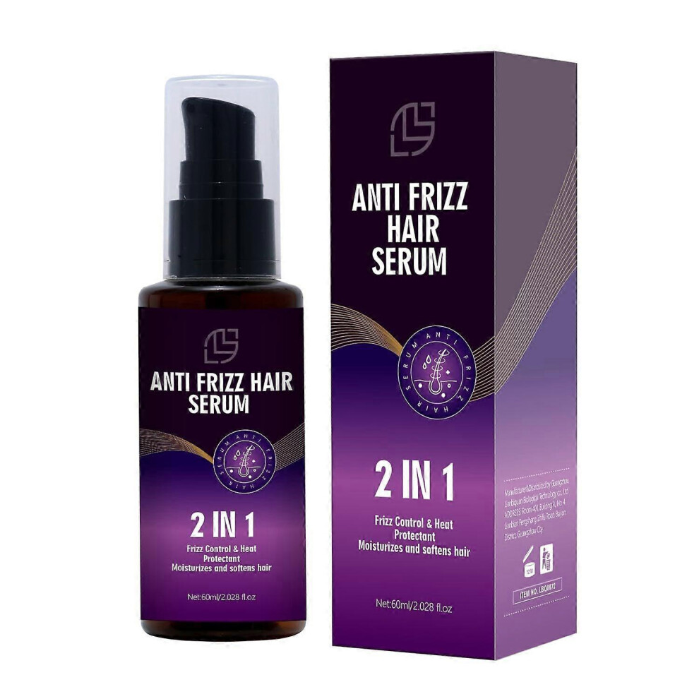 (1PCS) Anti Frizz Hair Serum - 2 In1 Frizz Control & Heat Protectant with Camellia Japonica Seed Oil for Frizzy, Dry & Damaged Hair - Nourishes and Re