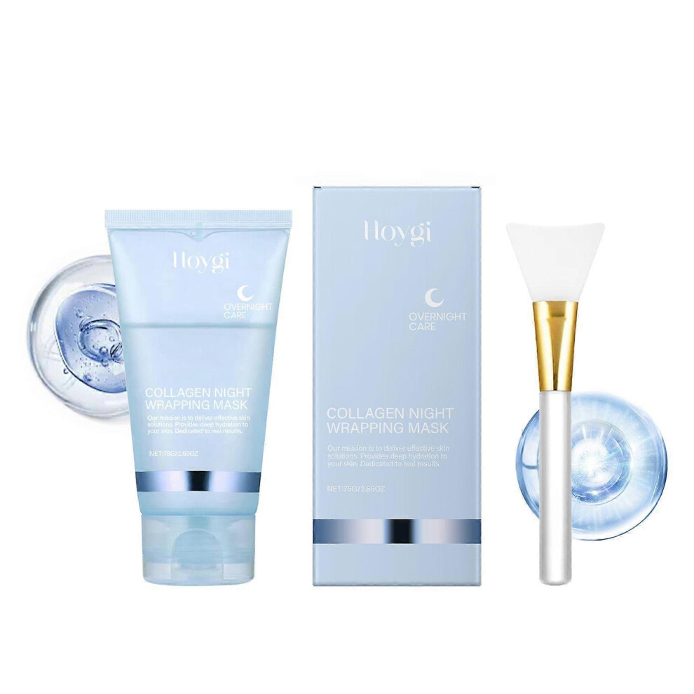 (2PCS) Collagen Overnight Wrapping Peel Off Face Mask, Gently Exfoliate, Moisturize and Firm Skin Facial Mask, Pore Deep Cleansing