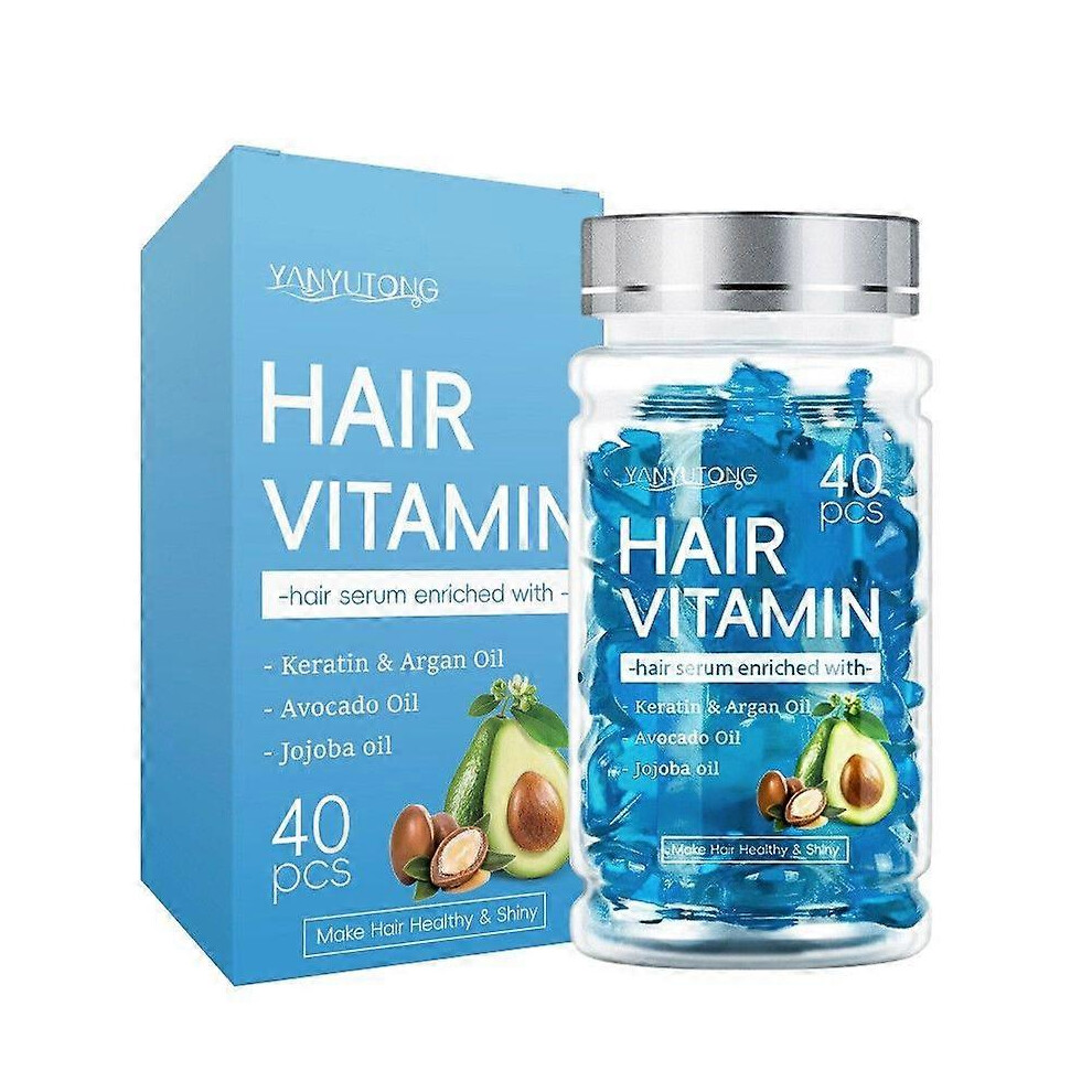 (1PCS) Hair Vitamins Serum Capsules, Enriched Jojoba, Argan, Avocado Oil & Keratin, Leave-in Molecular Repair Hair Treatment Serum for Dry Damaged Hai