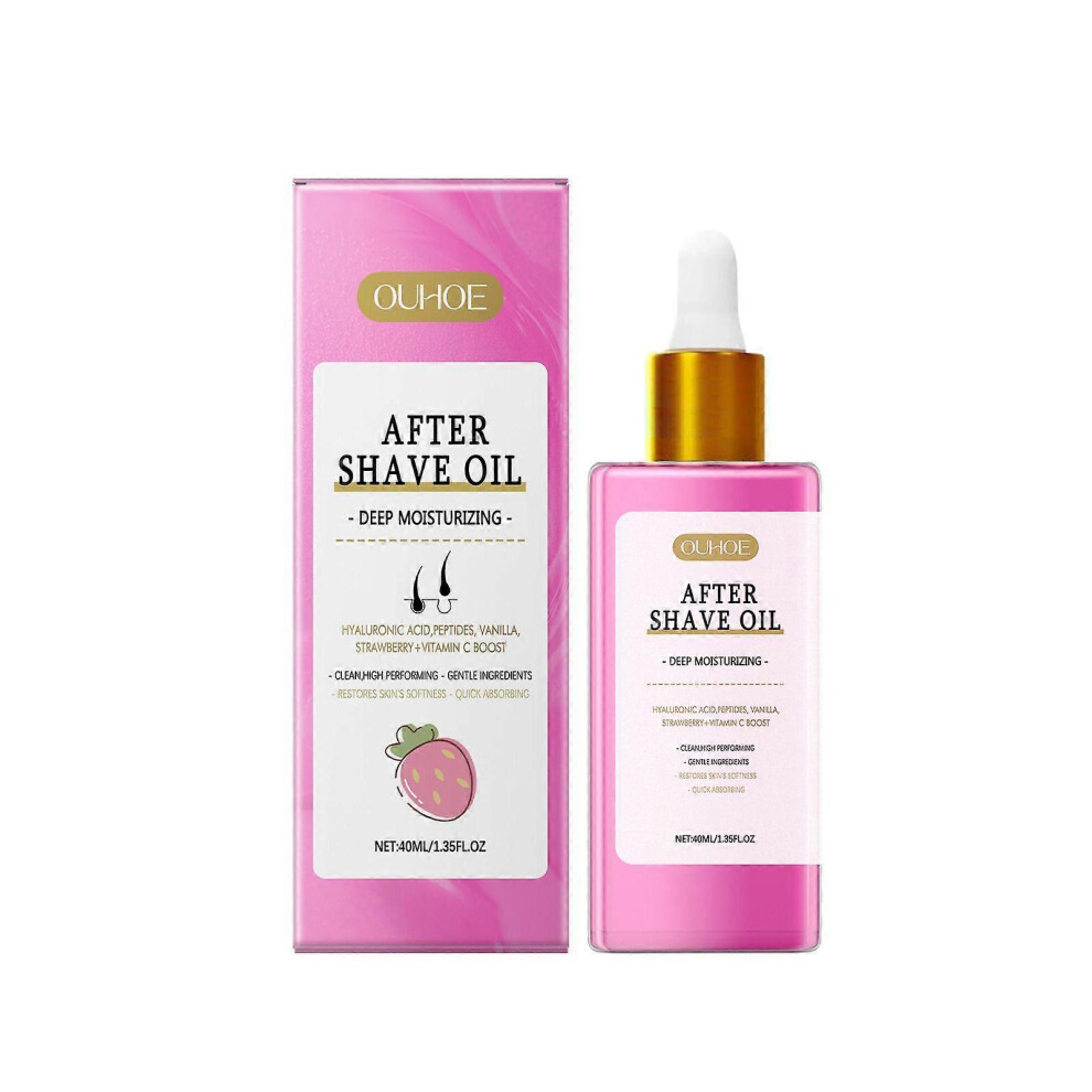 (2Pcs) Strawberry Vanilla After Shave Oil for Smooth Skin, Soft Serve After Shave Oil Deeply Moisturizing, Prevent Ingrown Hairs & Dryness