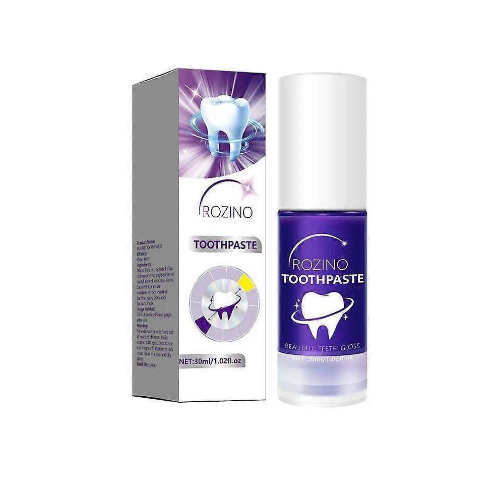 Purple (2Pcs) Toothpaste For Teeth Whitening, V34 Mousse Colour Corrector Toothpaste - Teeth Whitening Toothpaste To Staine Removal