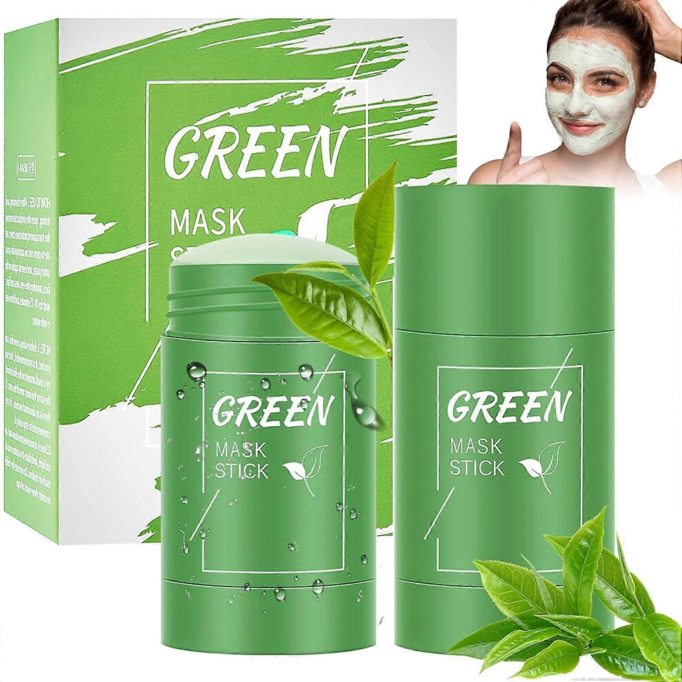Green (6Pcs) 2 Pcs Mask Stick, Tea Mask, Tea Clay Mask, Tea Purifying Clay For Moisturising & Oil Controlling, Cleansing, Nourishing