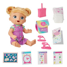 Baby Alive Zeit für Schule Babypuppe Set, 30 cm, Schulspielzeug für Mädchen & Jungen, blonde Haare, Geschenke für Vorschulkinder, ab 3 Jahren