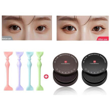 (2PCS) Eye Liner Stamp Set, Eye Liner Stencils, Reusable Double Heads Easy Eye Stencil Makeup Tool for Beginners, Waterproof Winged Eye Liner Stamp(4set+blac