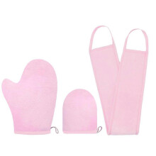 (pink) Self Tanning Mitt Applicator Kit, with Self Tanner Mitt, Self Tan Lotion Back Applicator, Exfoliating Glove and Finger Mini Tanning Mitt, Tan Mitt for