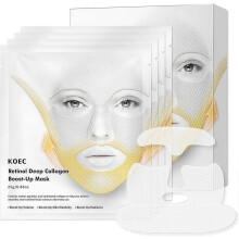 (2 Box - 8pcs) Deep Collagen Retinol Tension Boost Up Mask Set, Face Tightening and Lifting Mask for V-Line, Smile Line & Forehead Wrinkles with Collagen & Retinol