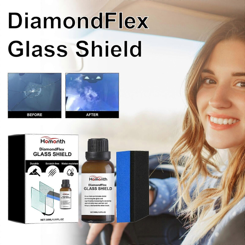 Diamond Flex Glass Shield Automotive Glass Nano Repair Fluid Car Windshield Repair Resin Cracked Glass Repair Kit,Glass Corrector Set 5415817453966