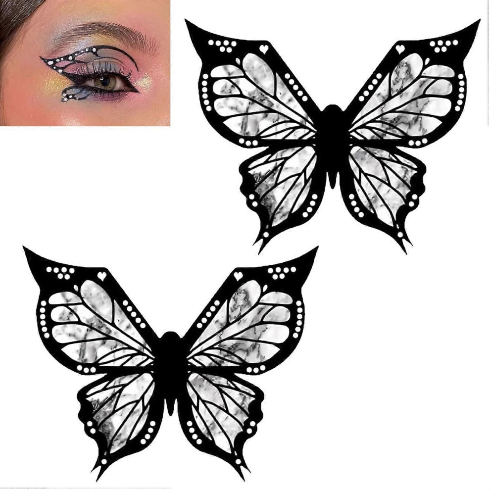 (2 Pcs) Butterfly Eyeliner Stencil, Butterfly Makeup Stencil, Butterfly Eye Makeup Stencil, Reusable Flexible Eyeliner Applicators Shaper Tool