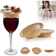 (1 Pcs) Wine Glass Charcuterie Topper, 2024New Wine Glass Charcuterie Board Topper, Charcuterie Wine Glass Topper, Bamboo Wine Glass Topper Coasters