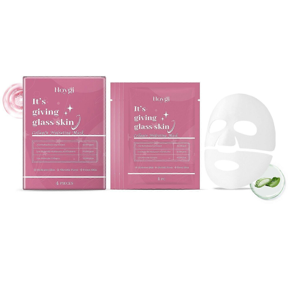 (1 Box) Glass Skin Face Mask with Collagen, Deep Hydration Collagen Face Mask Overnight, Anti-Wrinkle Hydrating And Moisturizing Mask For Face