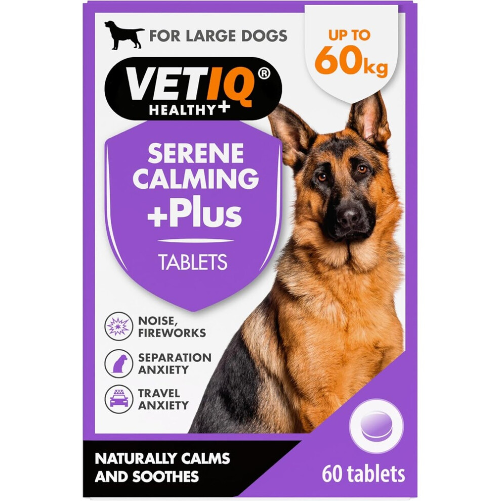 VetIQ Serene Calming Plus Tablets - 60 Count - Large Dogs - Stress & Anxiety Relief - Image 12