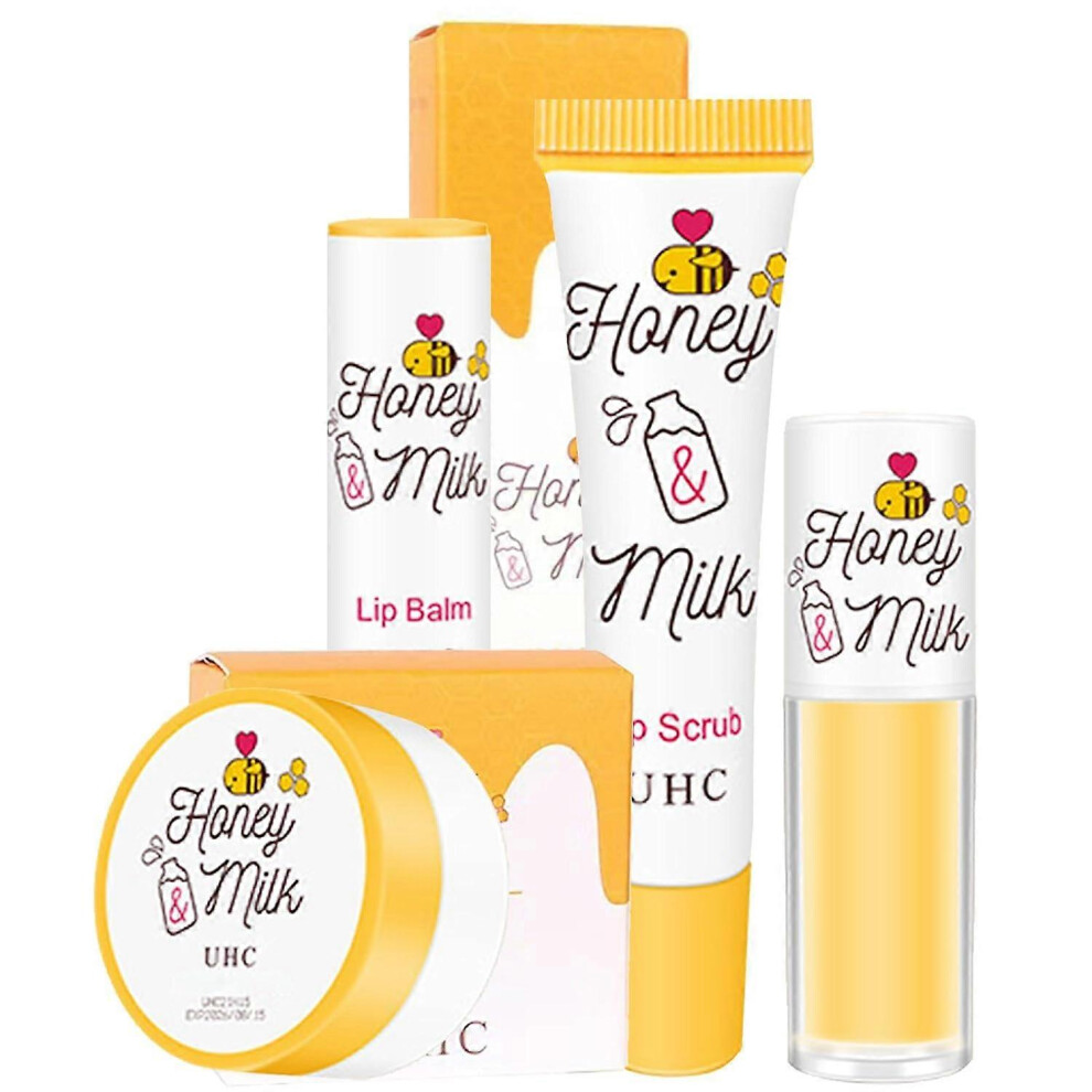 Honey and milk lip oil, moisturising, exfoliating and brightening balm, plumping and minimising wrinkles.