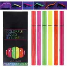 UV Glow Neon Liquid Eyeliner Set 6 Colors Matte Rainbow Eye Liner Pen, Colored Luminous Neon Eyeliner Long Lasting Waterproof