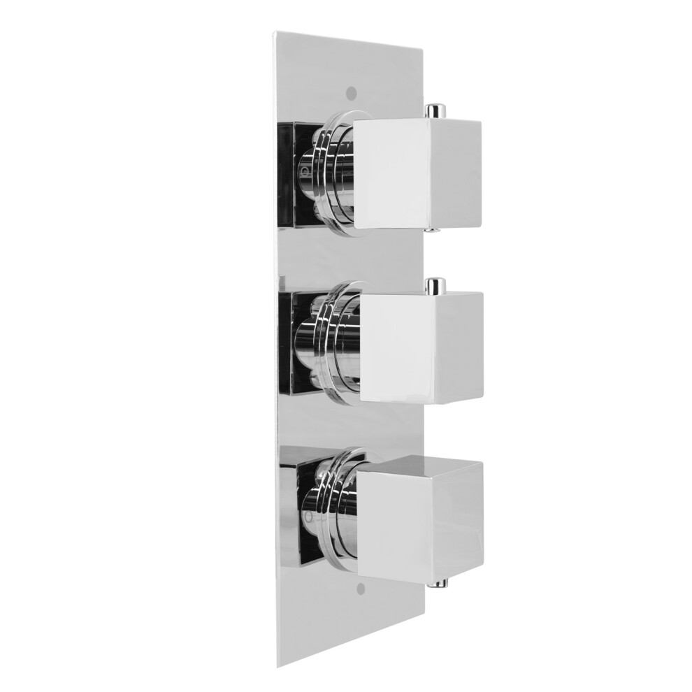 OLIVE 3 Dial 3 Outlet Concealed Thermostatic Shower - Square- Refined valve