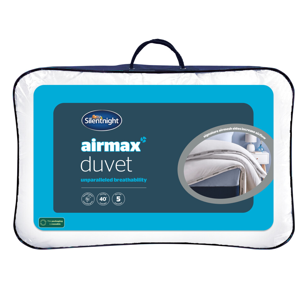 Silentnight Airmax Anti-Allergy Duvet, 13.5 Tog, White, Single