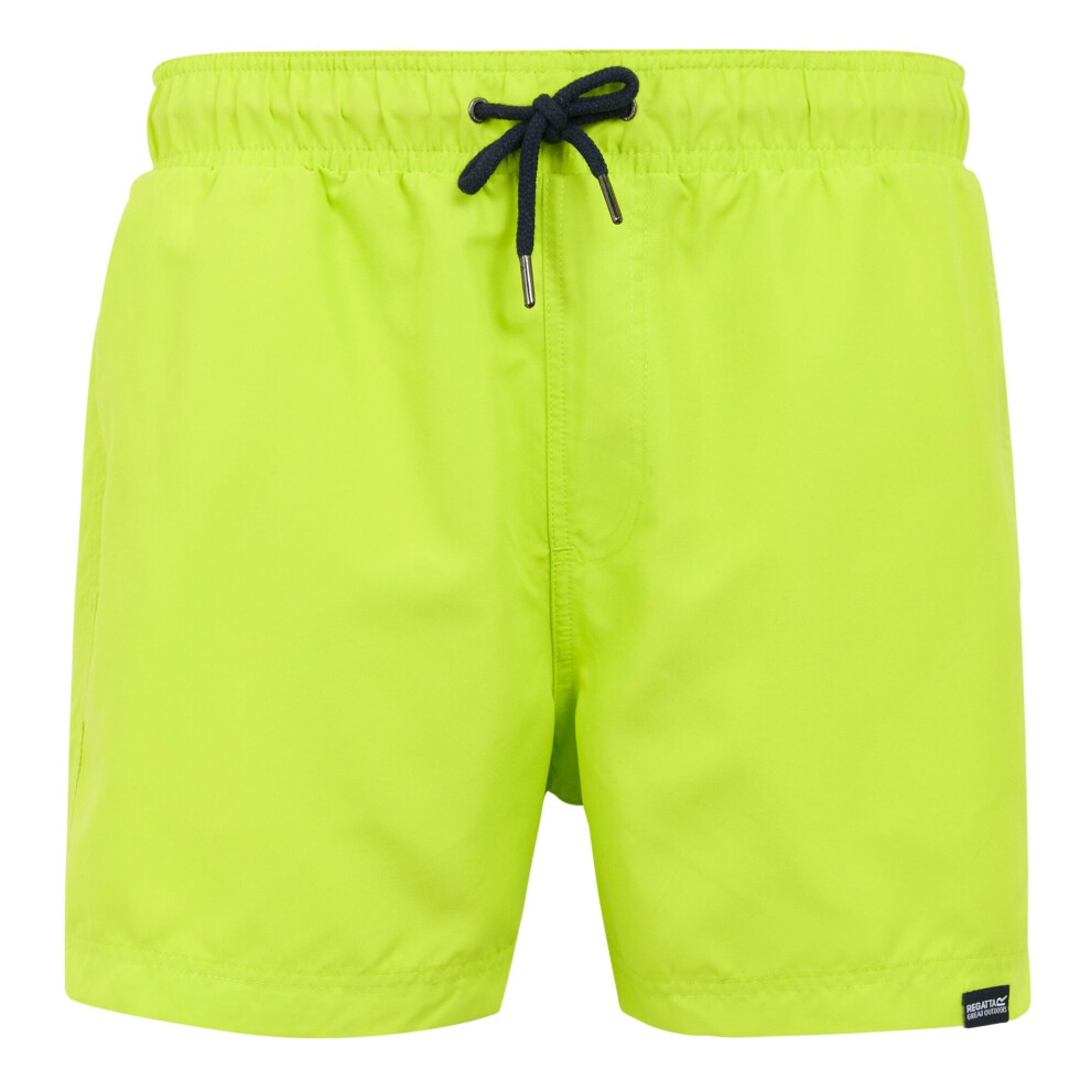 (L, Wild Lime/Navy) Regatta Mens Mawson II Swim Shorts