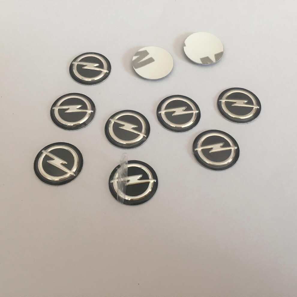 Opel Astra Mokka Insignia Zafira Corsa Tigra Télécommande de Voiture Emblème Badge Sticker de Remplacement (10pcs, 14mm)