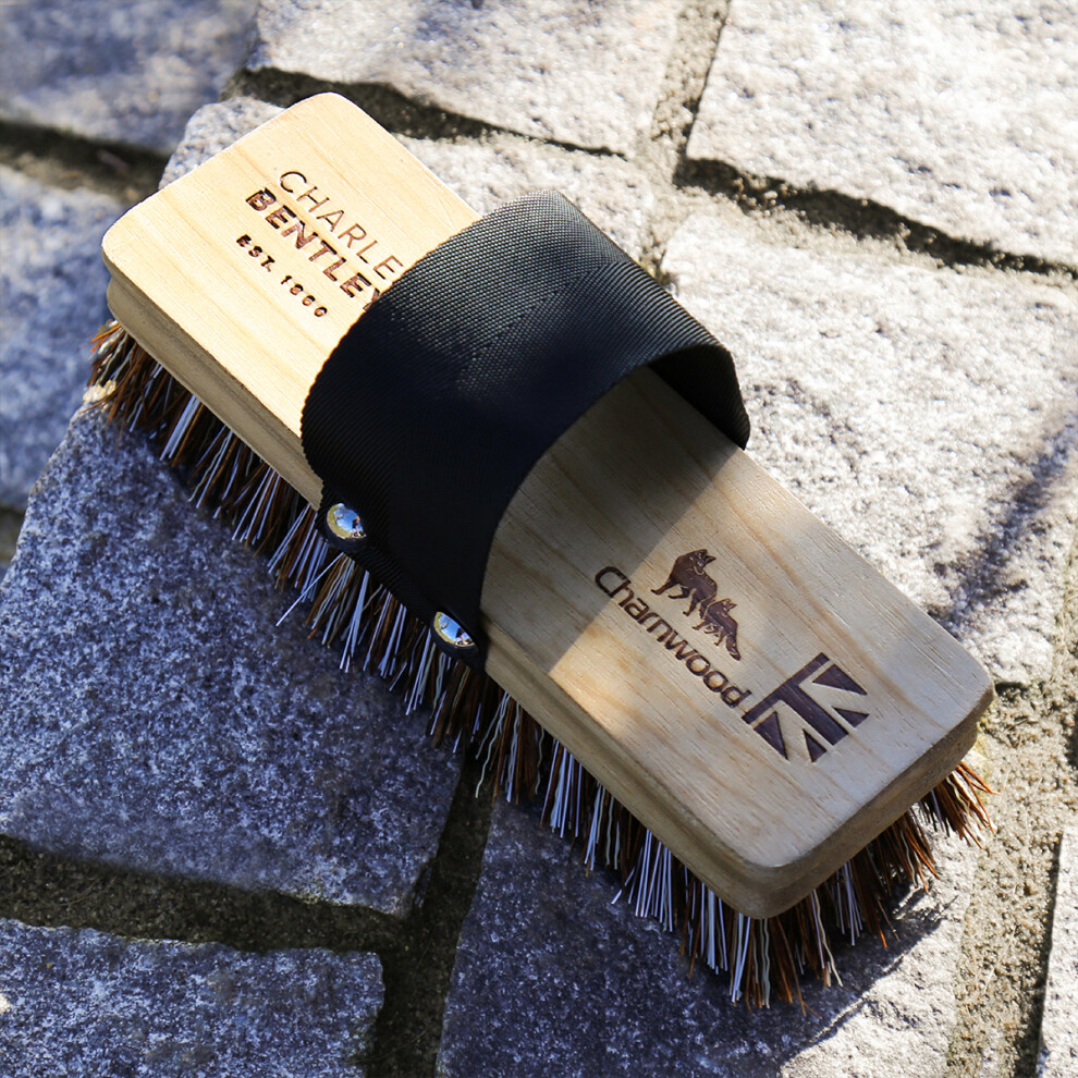 Charles Bentley Charnwood 8" Union Hand Scrub for Garden & Outdoor Maintenance Premium Brushware Green FSC WoodWood