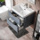 NES Home Merton Grey 600mm Gloss Bathroom Wall Hung Basin Vanity Unit 2