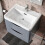 NES Home Merton Grey 600mm Gloss Bathroom Wall Hung Basin Vanity Unit 5