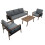 4-teilige Aluminium-Sofagarnitur – Holz 1