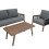 4-teilige Aluminium-Sofagarnitur – Holz 5