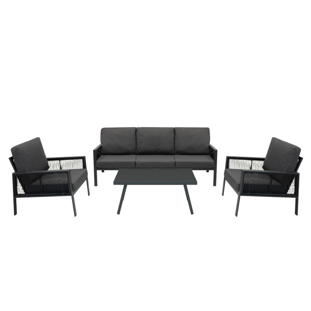 (Anthracite Grey) Outdoor Aluminium 4 Piece Furniture Set Garden
