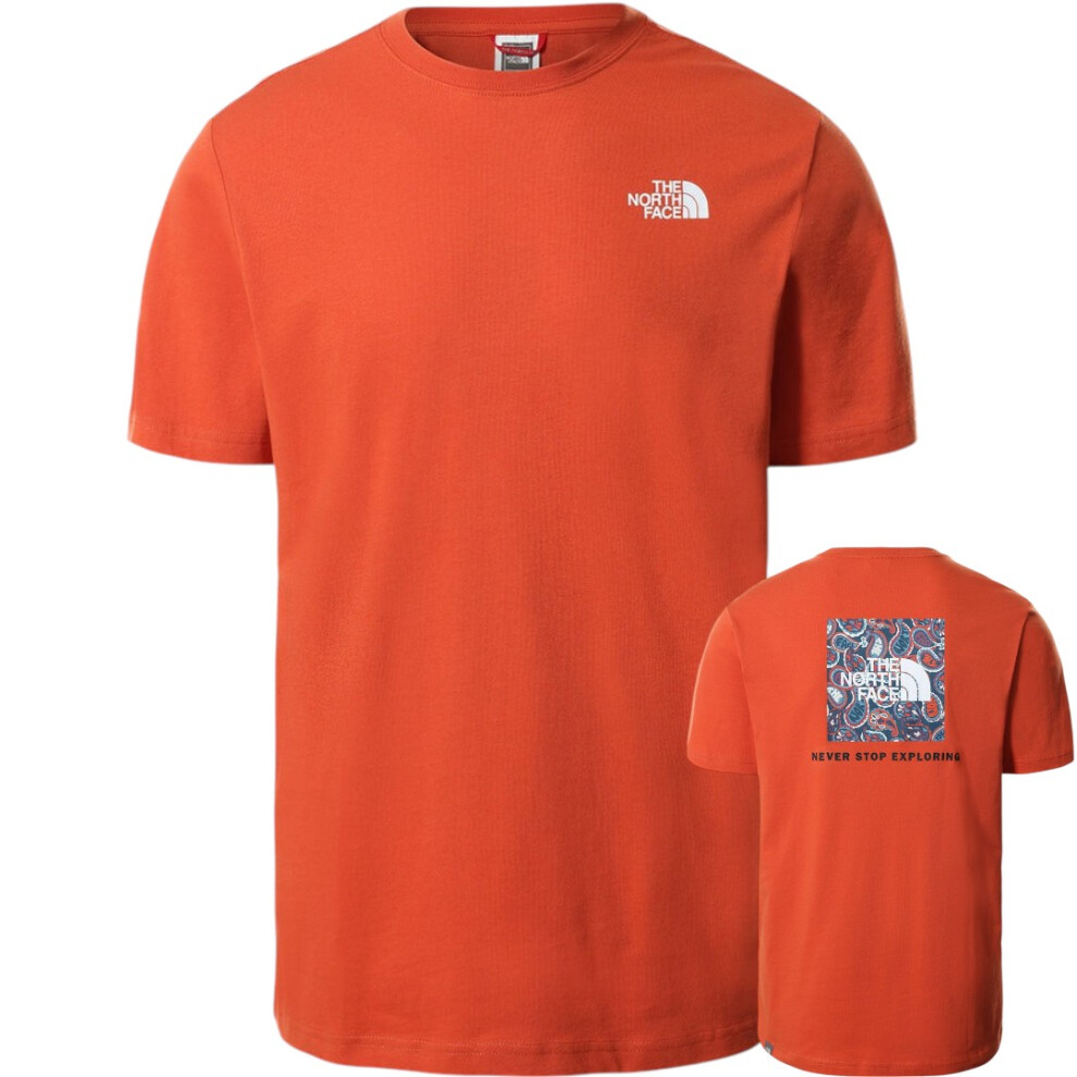 (Orange, S) The North Face Red Box Men's T-Shirts