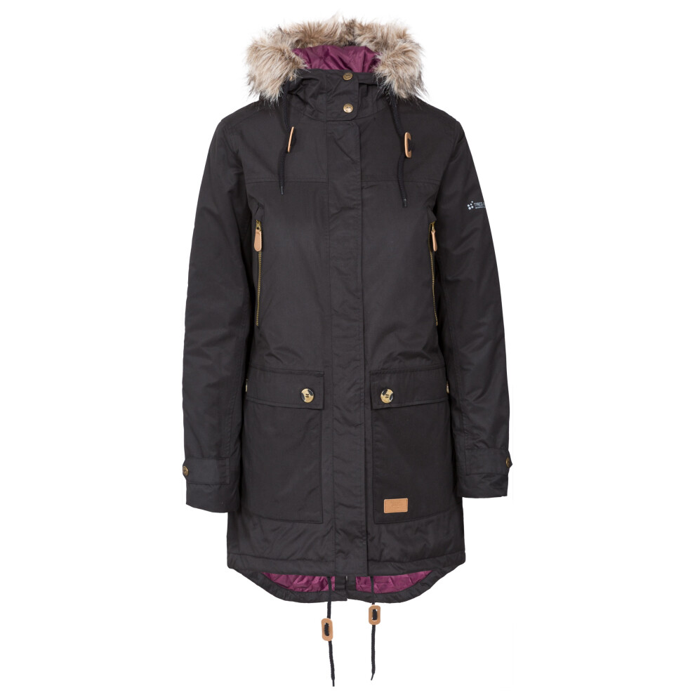 (10, Black) Trespass Womens Parka Jacket Waterproof Clea