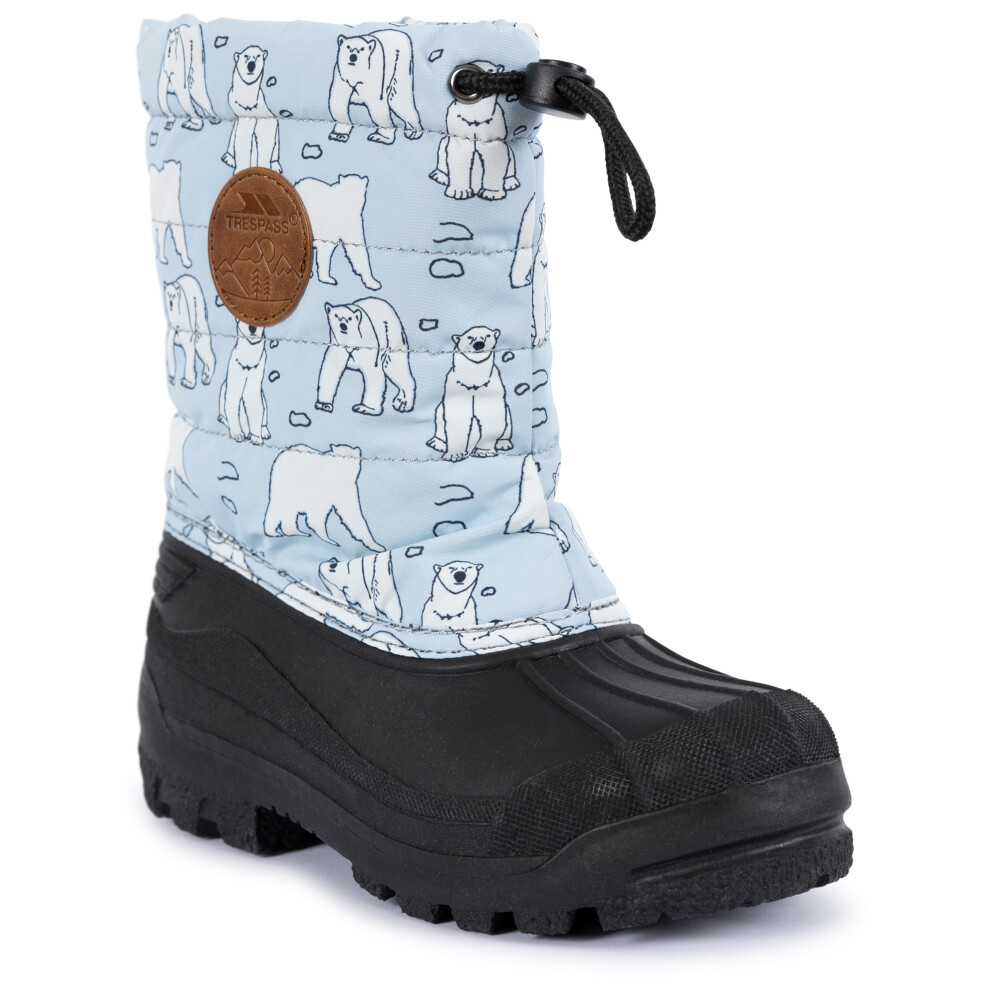 (10, Polar Bear Print) Trespass Kids Snow Boot Insulated Lined Remy