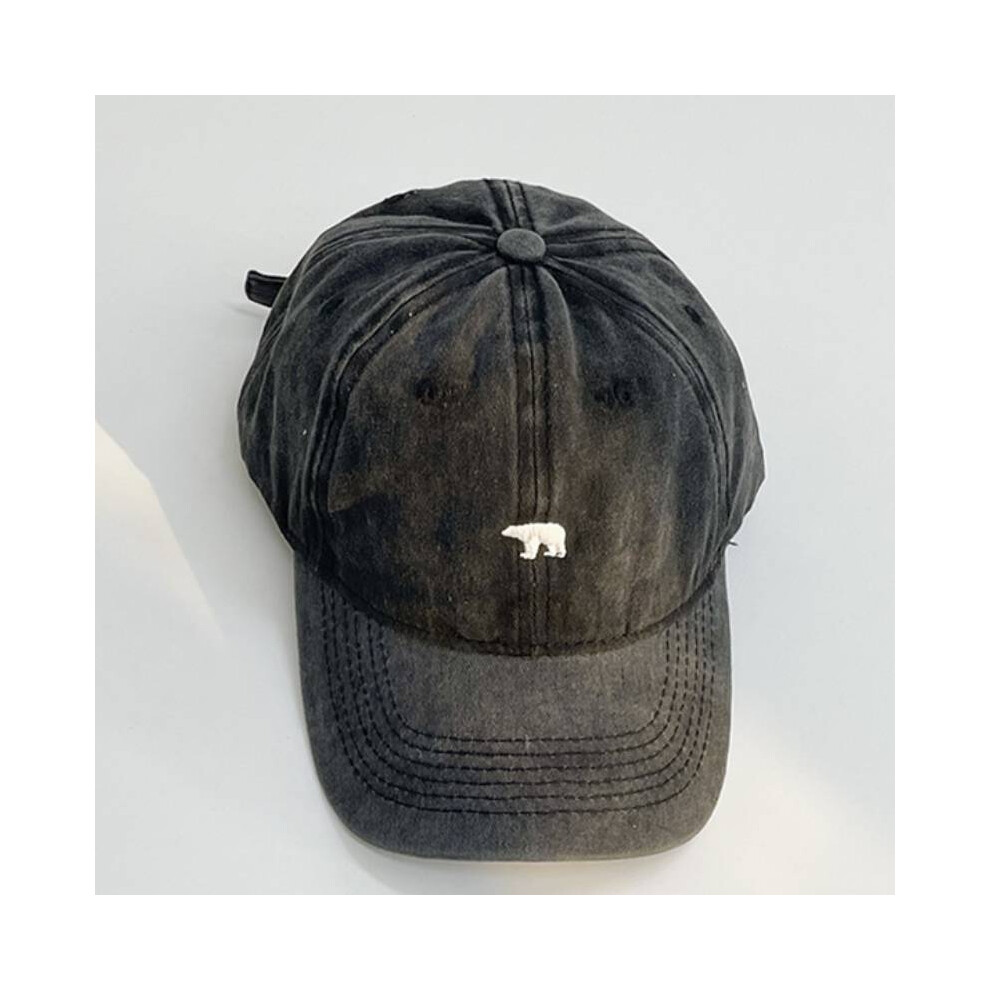 (Black) Embroidery Bear Polar Baseball Cap Sunhat Sun Protection Fashion Caps Peaked-image-OPC-PGJBDD9-NEW