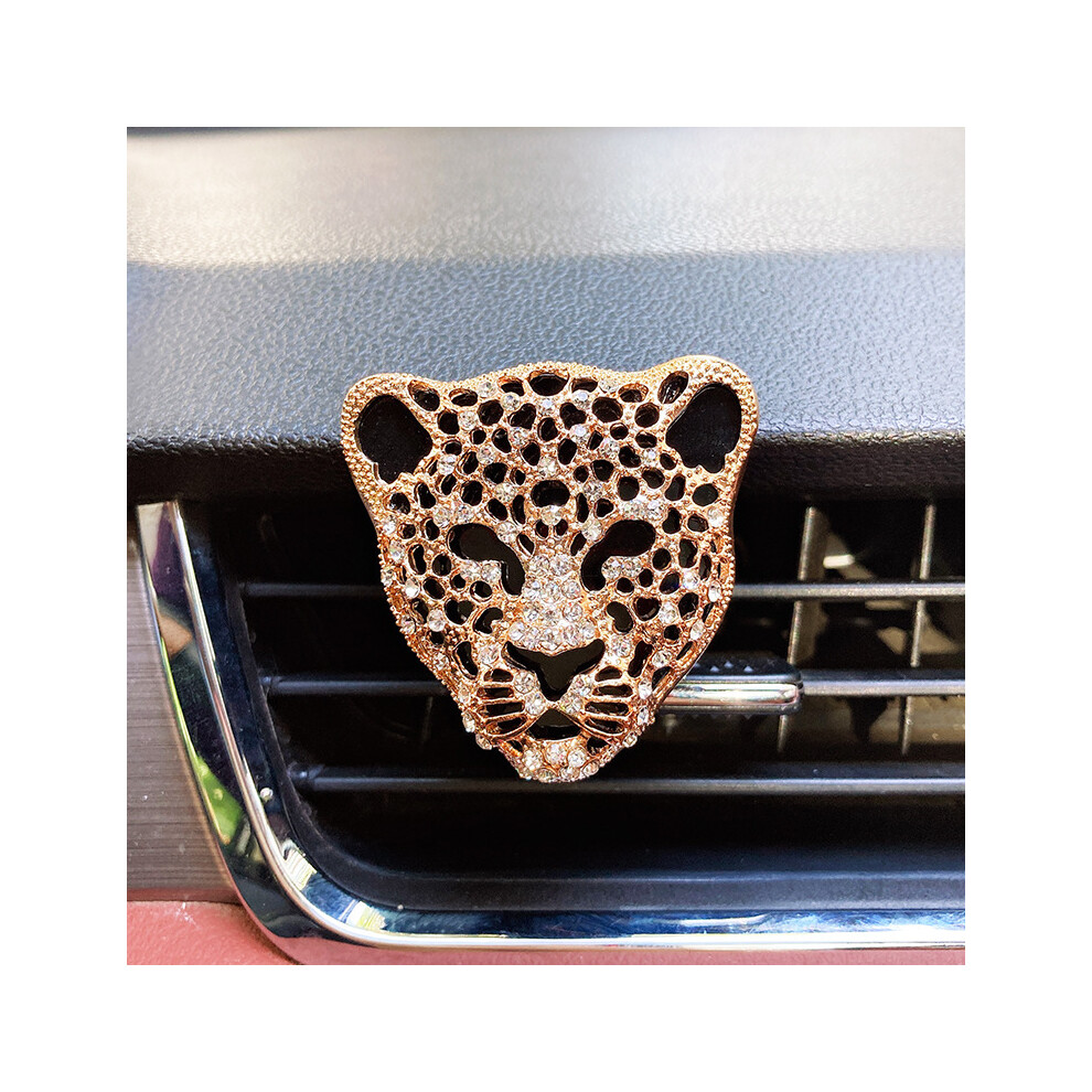 (StyleA) Perfume Car Holder Air Vents Leopard Head Aromatherapy Freshener Clip Decoration