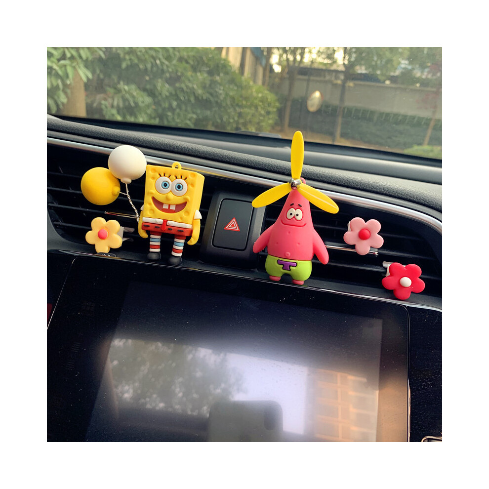 (StyleC) Vent Air Car Perfume Clip Spongebob Aromatherapy Decoration Ornaments Freshener