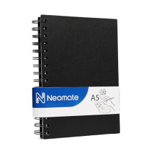 Neomate A5 Spiral Skissbok | 160 GSM, 60 Sidor | Wiro Bundet Konstnärsblock för Skiss, Skuggning, Doodling | Medium Yta för Barn, Vuxna