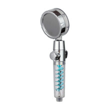 (Blue) Turbo Pressure High Shower Head Bathroom Abs Powerful Energy Filter Saving Water