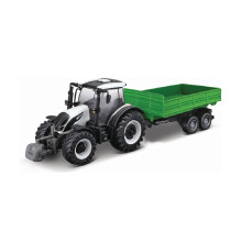 Miniatuurit koottu - Valtra Traktori perävaunulla - kitkakäyttöinen 1/43 Burago