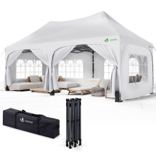 VOUNOT 3x6m Pop up Gazebo with Sides, Waterproof Garden Marquee Party Tent White