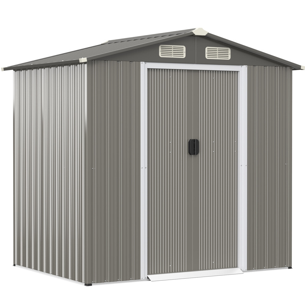 6FT x 4FT Outdoor Storage Shed Metal Tool House W/ 4 Air Vents