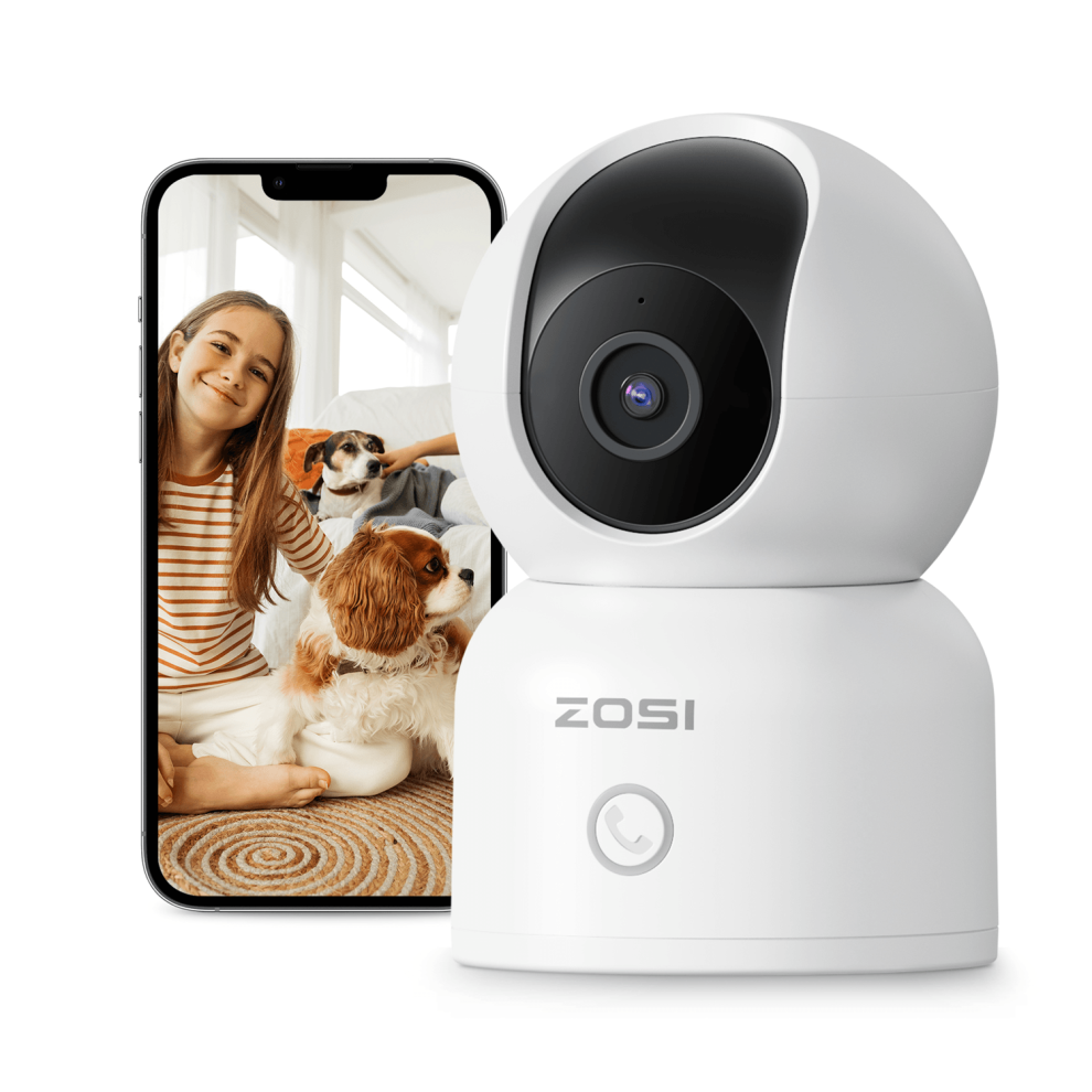 ZOSI 1080P HD PTZ WiFi Smart Security Camera Baby Pet indoor Monitor