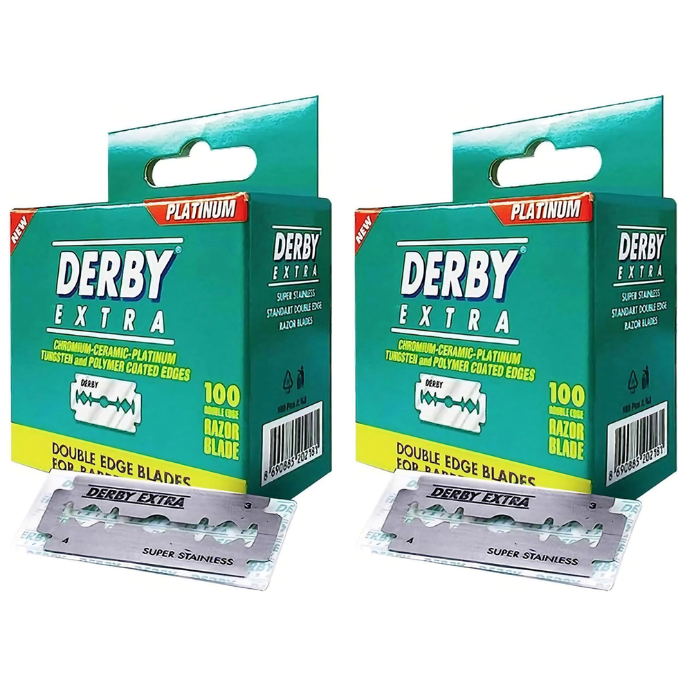 Derby Extra Verdi Lamette Da Barba A Doppio Filo, 200 Unità-image