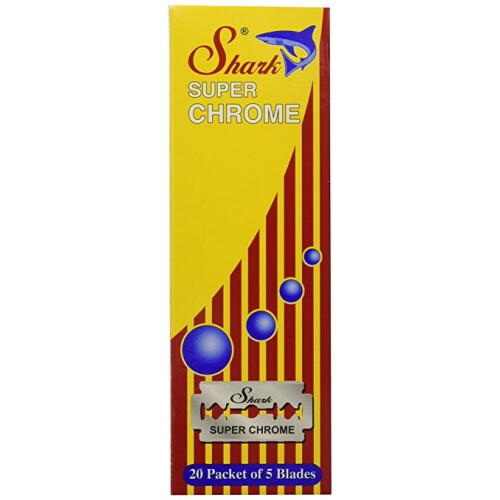 Shark Λεπίδες ξυραφιού Shark Super Chrome, κουτί 100 τεμαχίων