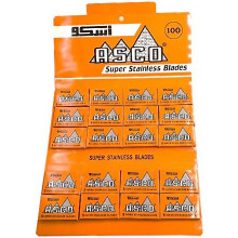 100 Asco Super Stainless Double Edge Razor Blades
