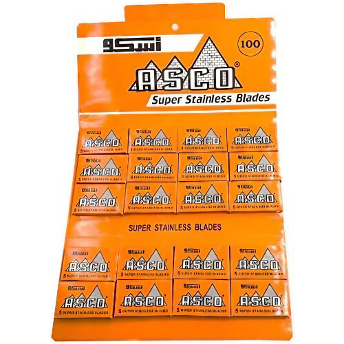 100 Asco Super Stainless Double Edge Razor Blades