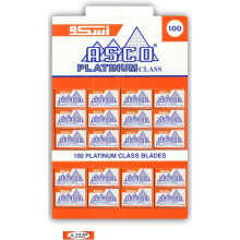 Asco Platinum Double Edge Razor Blades - 100-Count for Smooth, Precise Shaving