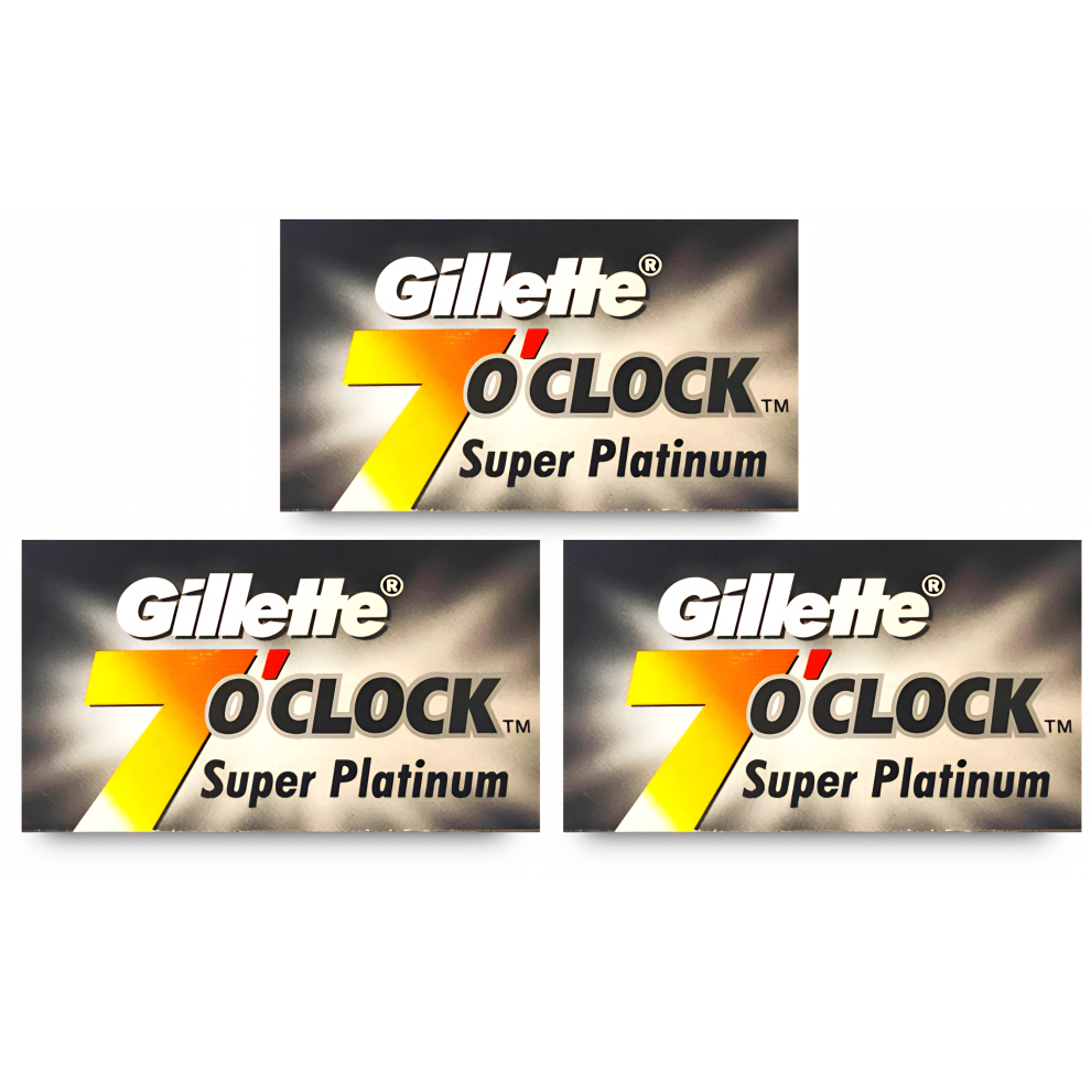 30 Gillette 7 o' Clock Super Platinum Razor Blades