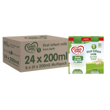 Cow & Gate 1 First Infant Baby Milk Ready to Use Liquid Formula, from Birth, 4x200ml (Pack of 6, Total 24 Bottles) (Packaging may vary)