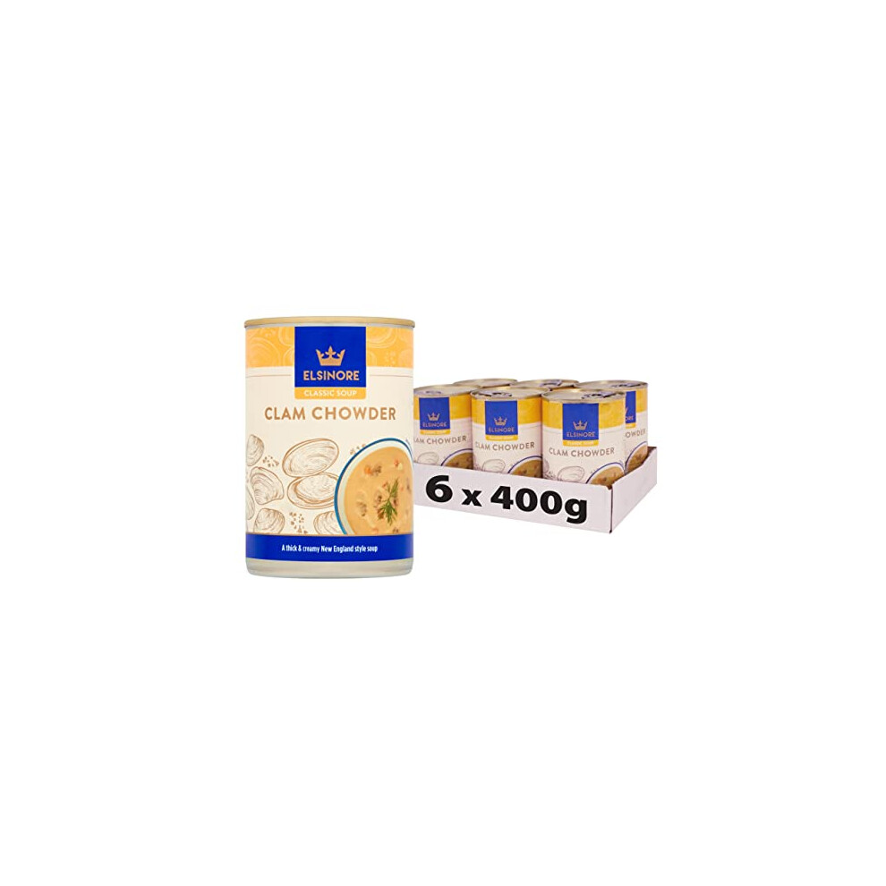 Elsinore Clam Chowder Soup With Vegetables & Clams 400G (Pack Of 6)