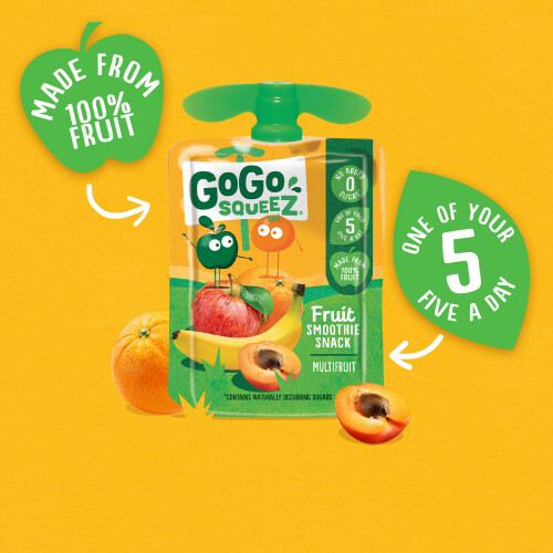 GoGo squeeZ Fruit Smoothie Snack Multifruit 5X(4X90g) 2