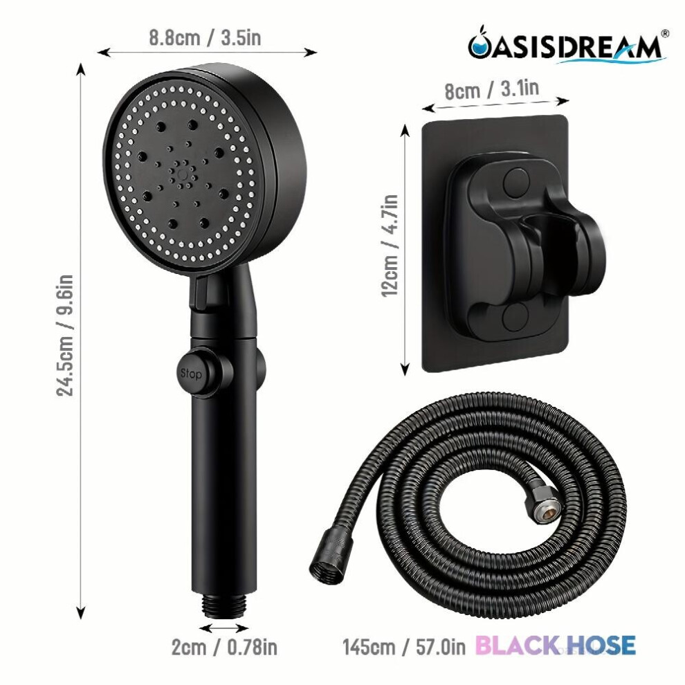 3pcs Adjustable High Pressure Shower Head Spa Like Shower With This High Pressure 5 Mode Shower Head Wall Mounted Bracket Hose Bathroom Accessories