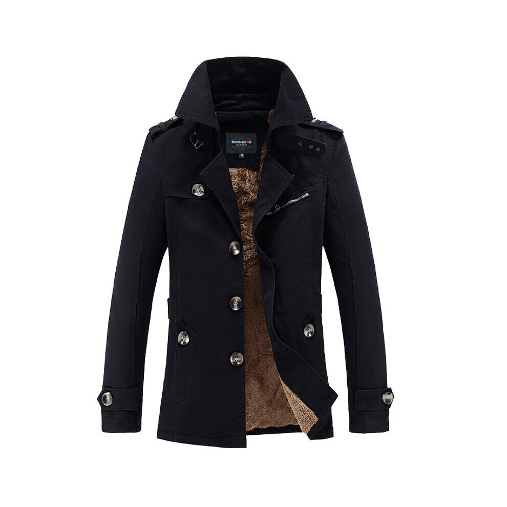 Men Long Winter Jackets Slim Fit Warm Trench Coats Business Casual Jackets High Men Cotton Button Jackets 5XL Sell